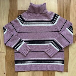 Carolyn Taylor pink striped turtleneck Y2K sweater